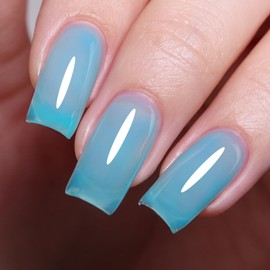 Ozzeal Jelly Gel Nail Polish, Pastel Sky Blue Jelly Nail Polish Gel Translucent Sheer Spring Summer Soak off UV LED Light for Art DIY Manicure 0.5 Fl Oz