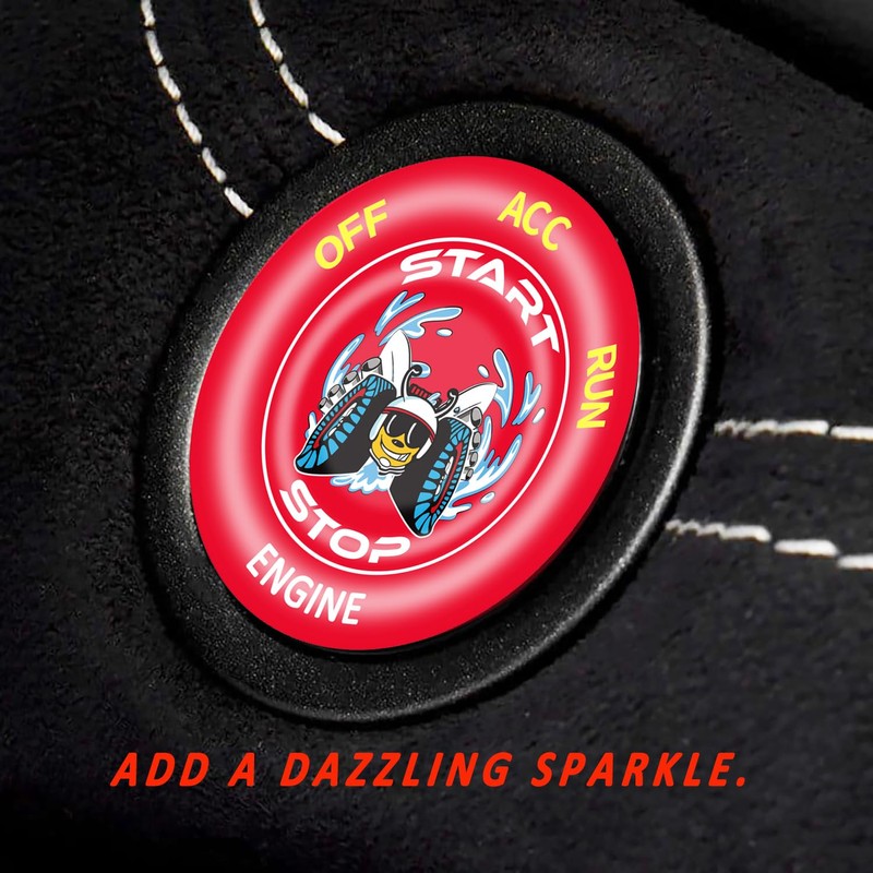 DECALEPIC Push Start Button Cover for Dodge Challenger Charger Durango