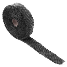 5m Car Insulation Tape Exhaust Heat Wrap Includes 4 Stainless Steel Cable Ties for Easy Installation (Black)