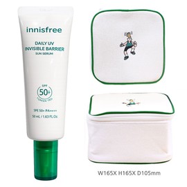 Innisfree Daily UV Moisture Barrier Sun Serum 50mL+Play Green Cosmetic Pouch (Green) / 이니스프리 데일리 유브이 수분장벽 선세럼 50mL+플레이그린 화장품 파우치 (그린)