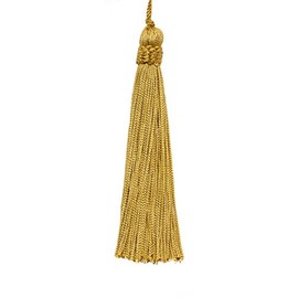 Set of 10 Gold Crown Head Chainette Tassel, 5.5 Inch Long with 1 Inch Loop, Basic Trim Collection Style# CT055 Color: Medium Gold - B7