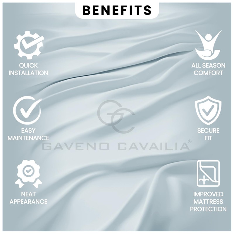 Fitted Bed Sheets King Size (150x200 cm) - Breathable Fitted
