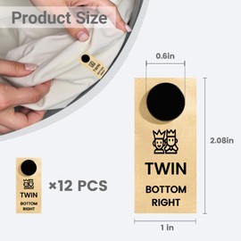 SheetSnaps Orange Twin – 12-Pack Snap-On Sheet Labels for Twin Size – Color-Coded Washable Tags for Dorms, Kids' Beds & Linen Sorting