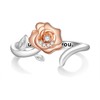 Women's Open Ring 925 Sterling Silver Rose Gift for Mum