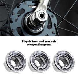 VGOL 6Pcs M9 Wheel Nuts M10 Axle Wheel Nuts Bicycle Wheel Nuts Replacement Hub Large Flange Axle Nut Accessories for Bicycle Silver