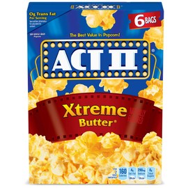 Act II Xtreme Butter Microwave Popcorn, 2.75 oz., 6-Count Bags (Pack of 6)