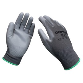 DEKTON 8/M Snug Fit PU Coated Working Gloves | Flexible & Strong Protection | Ideal for Workshop & DIY Tasks | Anti-Slip Latex Coating | CE Cat 2 & EN388 Certified for Superior Mechanical Protection