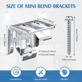 Jetec 12 Pieces Mini Blind Brackets Bracket for Window Blinds, with Screws
