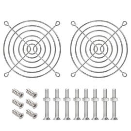 92mm Stainless Steel Fan Grills with Screw for 80mm Fans PC Fan Protection (2 Pack)