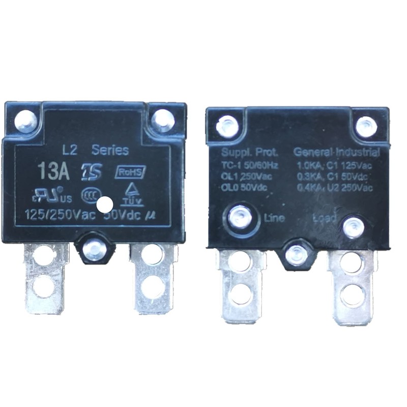 2Pcs 13A 125/250Vac 50Vdc Automatic Reset Relay Fuse Therma Switch