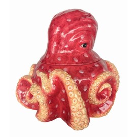 Blue Sky Ceramic 12.5"x12.5"x10" Red 12.5" x 12.5" x 10" Octopus Cookie Jar
