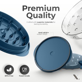 Luxie Culinary Shredder Large | chicken shredder Meat Veggie Chicken Breast Tool Twist With Separate Plate, Transparent Lid, Ergonomic Handle, Matt & Non-Slip Base | BPA Free & Dishwasher Safe