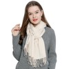 DonDon Women's Scarf, Plain, Soft, 185 x 65 cm, cream,