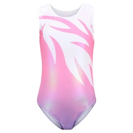 Bezioner Children's Gymnastics Leotard, Girls' Leotard, Sleeveless, Ballet Dancewear, Pink, 140 for 10-12 Years, 140-150 cm