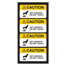 Caution - Hot Surface Stickers (Small) | Heavy-Duty Signs for Machinery & Equipment | Weatherproof, Ultra Durable Safety Labels – USA Made (2x1 Inch), 4-Pack
