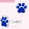 JAYARE Childrens Silver 925 Girls Paw Stud Earrings Dogs Cats