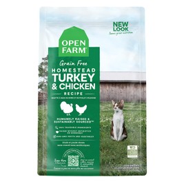 Open Farm, Grain Free Dry Cat Food, High-Protein Kibble for a Complete & Balanced Diet, Non-GMO Fruits & Vegetables, Prebiotic Fibers to Support Digestion, Homestead Turkey & Chicken Recipe, 8lb Bag