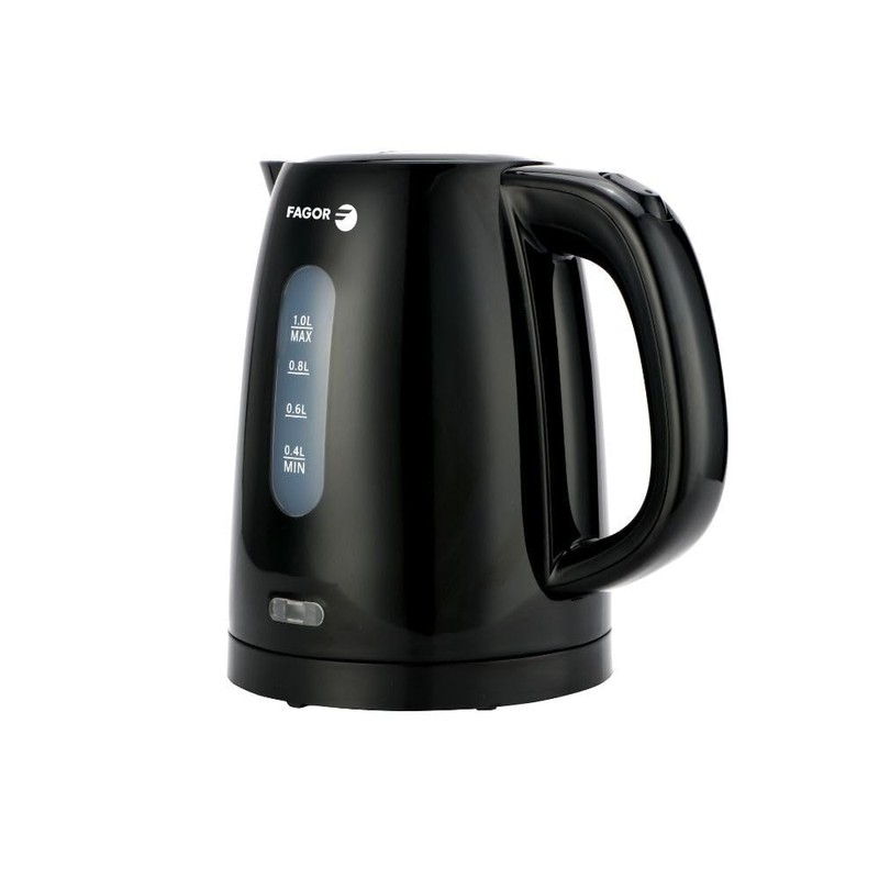FAGOR Teya Noir Wasserkocher, 1 l, abnehmbarer Filter, automatische Abschaltung