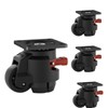 Plate Caster Leveling Casters Wheel with Ratchet Handle Height Adjustable