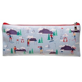 Puckator Peak Season Ski Design Pencil Case - School Equipment Stuff - Pencil Cases - Large Capacity Preppy Pencil Case - Zipper Pouch - Office Essentials - Pencils Case Cute - Pencilcase - Pen Case
