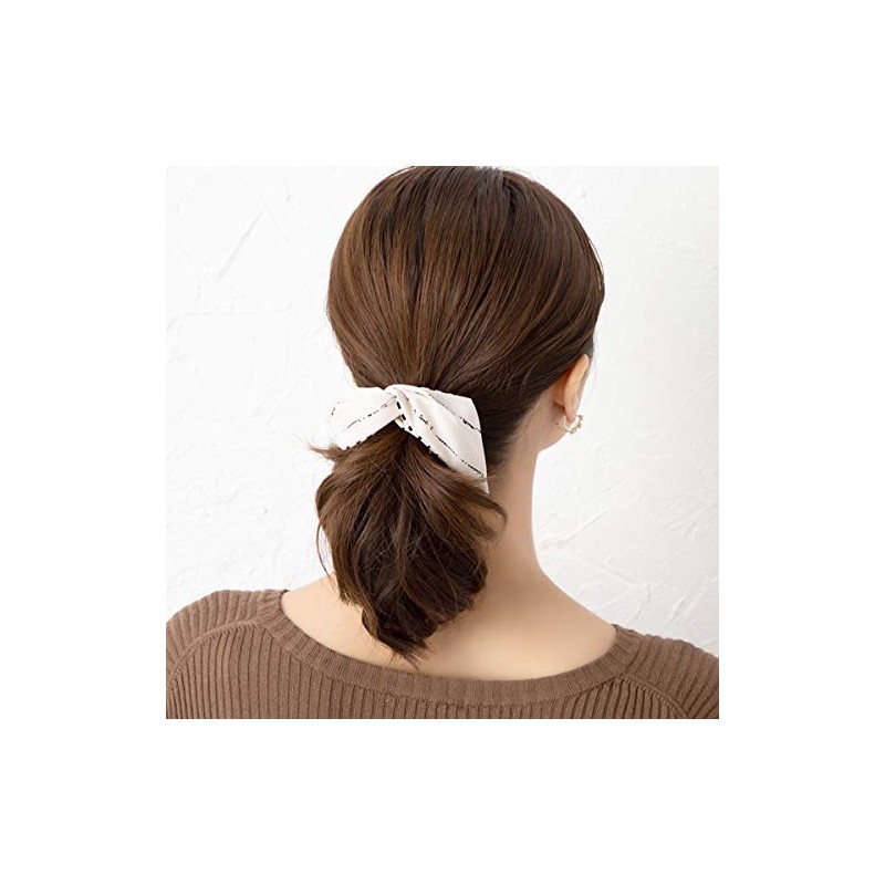 [ジュエルボックス] JewelVOX ヘアアクセサリー レトロ柄 カラー ワイヤー リボン ポニー ブラウン 選択