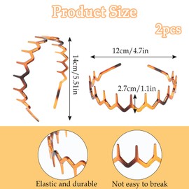 2 Pcs Zig Zag Headband and 1Pcs Wide Tooth Combs, Tooth Headbands, Hairband Fashionable Ladies Teeth Headbands, Non-Slip Hair Accessories Suit Fashion Girl Hairband for Women Men