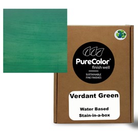 PureColor - Wood Stain and Finishes - Eco-Friendly, Vivid Colors, Deep Pigment, Ready to Use, Water-Based, Low VOC, No Odor, & Easy Clean-Up. Gallon, Verdant Green