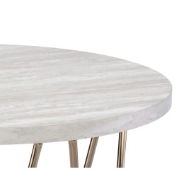 Steve Silver Rowyn Engineered Wood/Faux Marble Top End Table in Gray