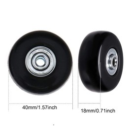 Ashuxxn 4 pieces Luggage Replacement Wheels Durable Rubber Mute Casters Repair Travel Suitcase Parts Wheels Suitcase Spare Wheels Luggage Suitcase Replacement Wheels Suitcase Accessories (40mm x 18mm)