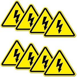 Pack of 8 Warning Stickers 6 x 5 cm Flash UV Protection Laminated Waterproof Digital Print Warning
