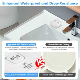 Water Detector, Water Detector WLAN 100 dB Loud Water Sensor, Water Detector with Smart Life App Remote Control, Water Alarm for Kitchen, Cellar and Bathroom, Pack of 4