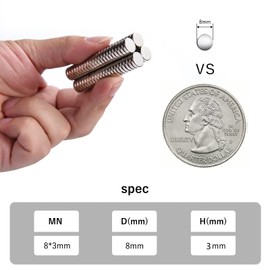 RHINOCATS 45 pcs Refrigerator Magnets，Fridge Magnets，Round Ferrite Magnets, Multi-Use for Office, Hobbies, Crafts and Science, Tiny Size：8mm x 3mm(DxH)