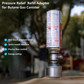 camping moon Butane Fill Adapter Gas Refill Adapter Pressure Relief Valve Butane Nozzle Fill Adapter Tip Convert Cassette Canister/Isobutane Canister Into Inflatable Tank