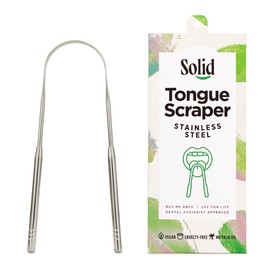 Solid Tongue Scraper - Stainless Steel, 1 item