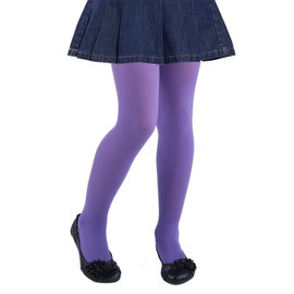 CHUNG Girls Footed Tights 1-13Y Light Weight Stretchy 60D Multi Candy Color Stage Play Costumes,Purple,11-13Y