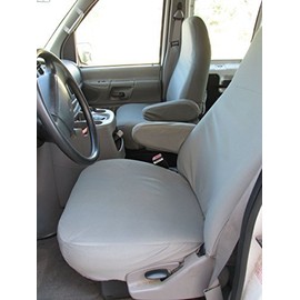 Durafit Seat Covers Made to fit 1993-2008 Ford E-Series Van Captain Chairs with One Armrest Per Seat, Exact Fit Seat Covers in Gray Waterproof Endura. NOT for RV's