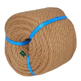 Natural Jute Rope Hemp Rope (3/8 in x 165 ft) Strong Jute Twine for Crafts Cat Scratch Post Hammock Decorating