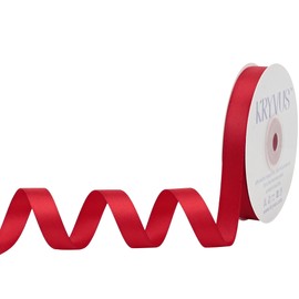 Kryvus Red Satin Ribbon, Double Faced 1/2 Inch X 25 Yards Red Ribbon, Premium Satin Ribbon for Gift Wrapping, Crafts, Hair Bow Making, Sewing, Flower Bouquet, Wedding Party Decor