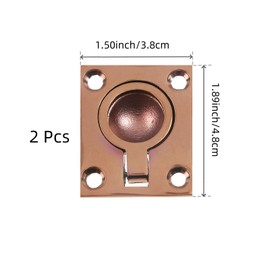 Oedema 2 Pcs Stainless Steel Ring Handle Flush Mount Lifting Ring Pull Handle Cabinet Door Pull with Screws for Drawer Cupboard Marine Boat Deck Hatch, Antique Red