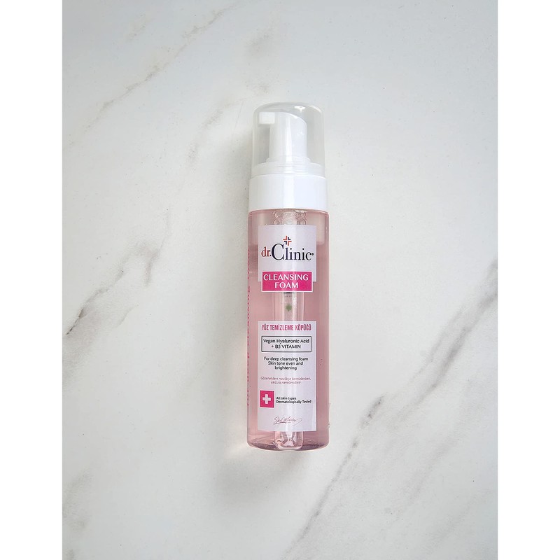 Dr. Clinic cleansing foam skin brightening with vegan hyaluronic acid