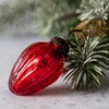Aurora Christmas Set of 6 Pinecone Christmas Baubles, Red, 1"