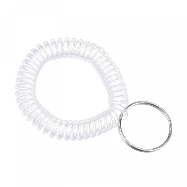 [uxcell] 4pcs Plastic Wrist Coil Keychain Keychain Wristband Elastic Keychain