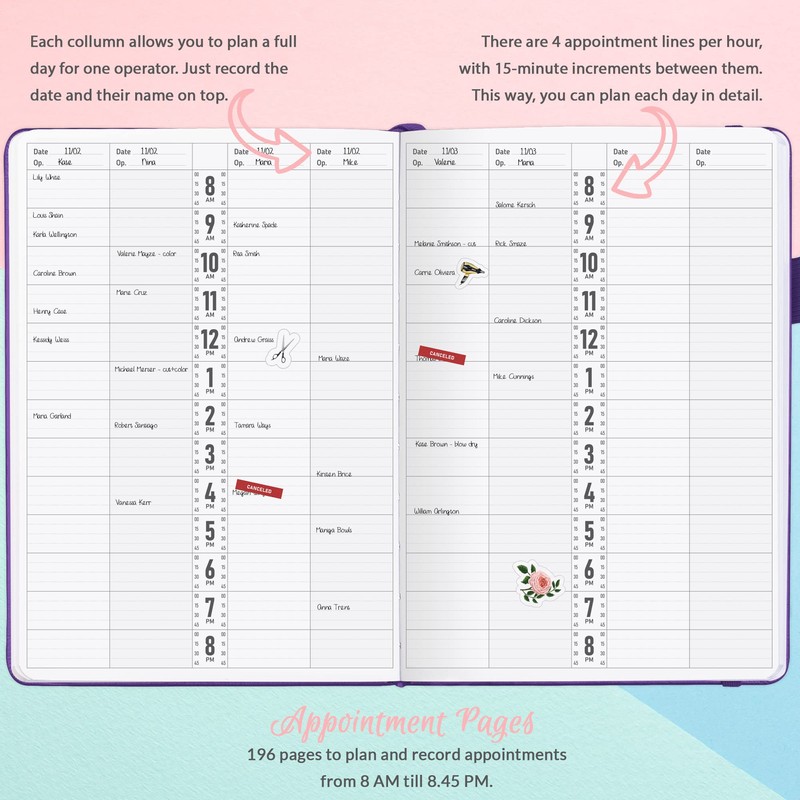 GoGirl Salon Appointment Book – Reservation Book for Beauty Salons,