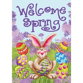 Toland Home Garden 111174 Welcome Spring 12.5 x 18 Inch Decorative, (12.5" x 18"), Double Sided Garden Flag