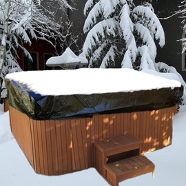 Waterproof Square Hot Tub Cover - 210D SPA Spring Pool Protector for Winter All Outdoor Weather, Anti-UV and Dust-Proof (91“x 91“x 12")