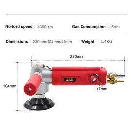 Fetcoi 4" Air Grinder, Water Jet Pneumatic Grinder Air Wet Stone Polisher, Air-Powered Stone Polisher