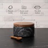 Cork & Mill Grey Marble Salt Cellar with Acacia Wood