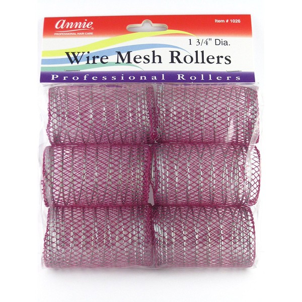 Annie 1-3/4" Jumbo Wire Mesh Hair Rollers - 6 Pcs.