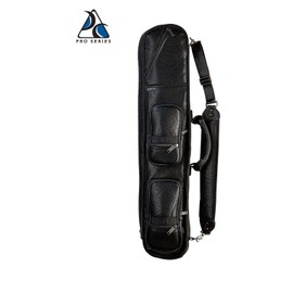 Pro Series LC-3 Premium Soft Black Leatherette Pool Cue Case, Black