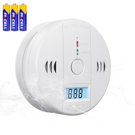1 Pack Carbon Monoxide Detectors Battery Powered, Carbon Monoxide Alarm with LED Digital Display, CO Alarm with Human Alarm Sounds and Test Button for Home Kitchen Restaurant Hotel Office